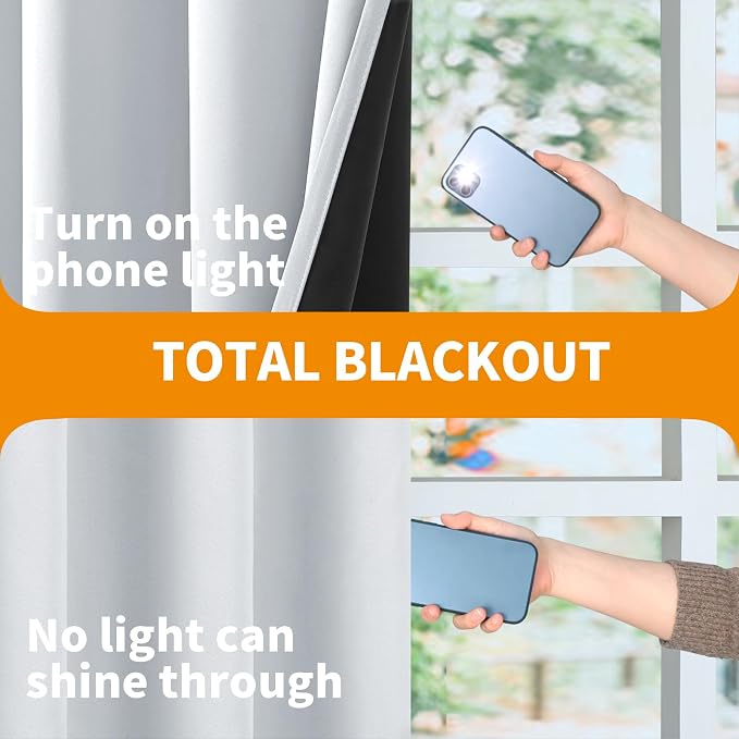 YoungsTex 100% Blackout Curtains 54 Inch Length - Image 7