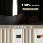 Pinch Pleated Full Blackout Linen Curtains 120 Inch - Image 2