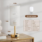 Gold Touch Bedside Lamp for Bedroom, Stepless Dimmable, USB A+C, AC Outlet | - Image 6