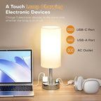 MOICO Bedside Table Lamp for Bedroom, 3-Way Dimmable Nightstand Lamp - Image 2