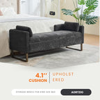 64" King Size End of Bed Storage Bench - Image 5