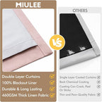 MIULEE Pinch Pleated 100% Blackout Curtains 40"x108" Light Pink 4 Panel Set | - Image 8