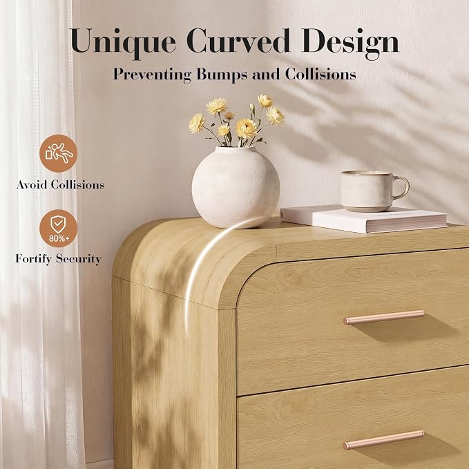 Night Stand 2-Drawer Nightstand 24" H Metal Handle Modern Sturdy Bedside Table - Image 3