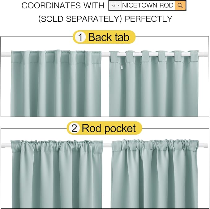 NICETOWN Window Treatment Blackout Curtains and Draperies - Image 3