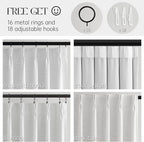White Extra Long total Blackout Linen Curtains 108 Inches Long - Image 2