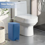 Small Bathroom Trash Can with Lid, 1.9 Gallon Slim Soft Close Step, Kitchen & - Image 2