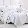 CozyTide Oversized King Quilt 120"x120", Stone-Washed Bright White Cotton by CozyTideComforterSet