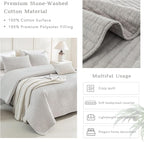 CozyTide Oversized King Bedspread 128"x120", Stone-Washed Cotton King Quilt - Image 4