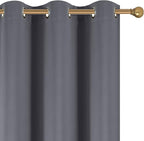 Diraysid Dark Grey Grommet Blackout Curtains - Image 7