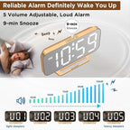 Peakeep Slim Digital Mirror Aesthetic Alarm Clock - Image 5