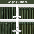 PRIMROSE Emerald Olive Green Velvet Curtains 63 inch Long - Image 2