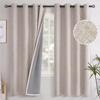 YoungsTex 72 Inches Long Linen Blackout Curtains by YoungsTex