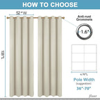 Diraysid Light Beige Grommet Blackout Curtains - Image 5