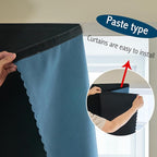 AJAZZ 100% Blackout Self Adhesive Curtains Small Window Short Temporary Black - Image 7
