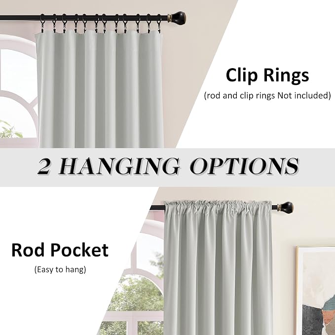 96 Inches Long 2 Panels Blackout Curtain Panels - Image 2