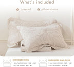 Lady Ann Oversized King Quilt Set 120x120, Soft Lightweight Extra Large Wheat - Image 5