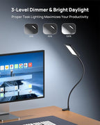TROND LED Desk Lamp with Clamp, 6000K Daylight, Flexible Gooseneck on Light | - Image 2