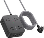HANYCONY 6Ft Surge Protector Power Strip USB C, 8 Outlet Extender | Extension by HANYCONY