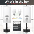 White Bedside Table Lamps Set of 2 - Image 4
