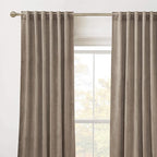 RYB HOME Taupe Velvet Curtains 96 inches - Image 2