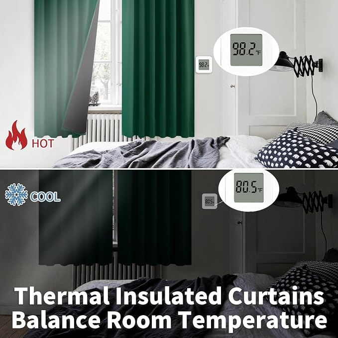 BGment 100% Thermal Insulated Blackout Curtains 72 Inches Long - Image 6