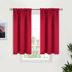 BGment Red Blackout Kitchen Curtains 45 Inches Length by BGment