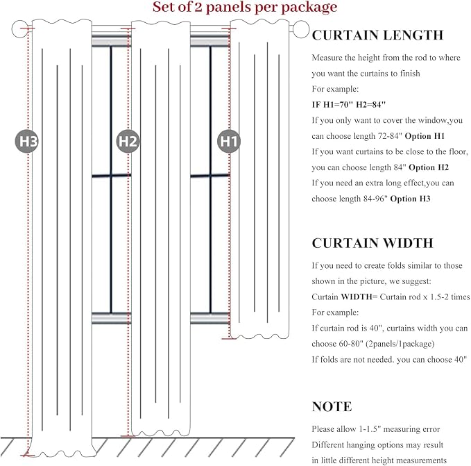 100 Inch Long Gray Blackout Curtains - Image 3