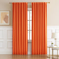 Bright Orange Curtains 2 Panels by DUALIFE