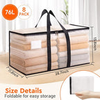 BlissTotes Moving Bags, 76L 8-Pack Storage Bags, Moving Boxes | Moving Box - Image 2