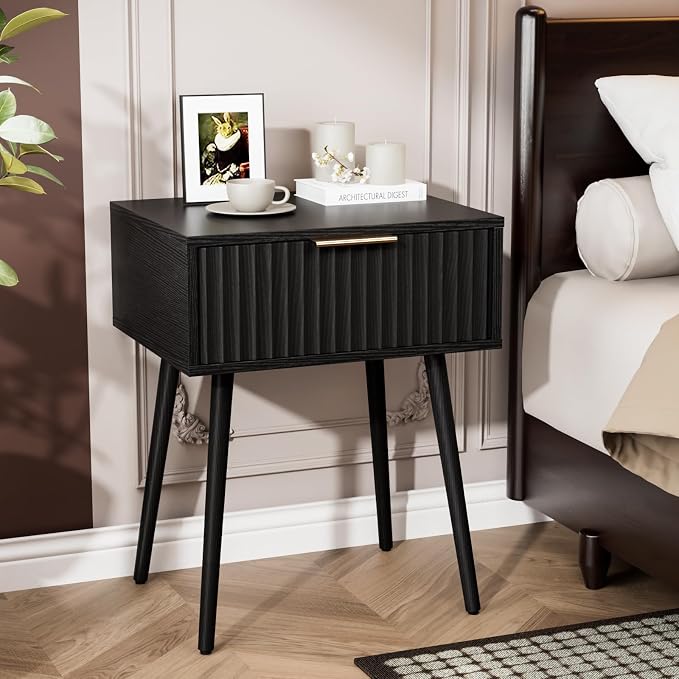 VINGLI Nightstands Set of 2, Fluted Night Stand - Image 3