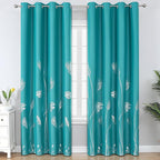Teal Blackout Curtains 96 Inches Long, Grommet Curtains by ESTELARTEXTILER
