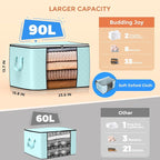 90L Large Storage Bags, 8 Pack Clothes Storage Bins Closet Organizers | - Image 2
