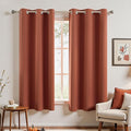 KOUFALL Burnt Orange Grommet Top Curtains by KOUFALL