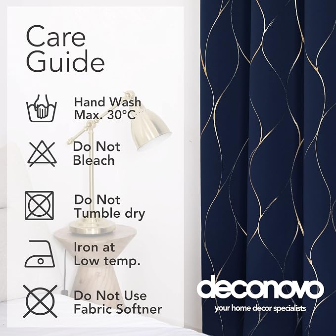 Deconovo Curtains for Living Room, Pattern Blackout Curtains 72 Inches Long | - Image 9