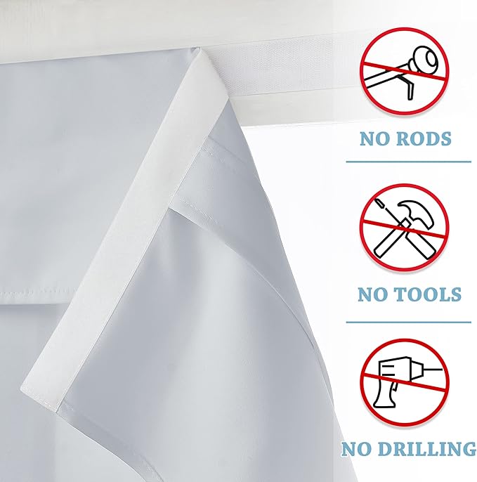 RYB HOME Kitchen Window Curtains Stick on Small Curtains - Image 3