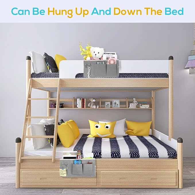 Kanrichu 1pcs Bedside Caddy Hanging Storage Bag, Organizer Baskets - Image 7