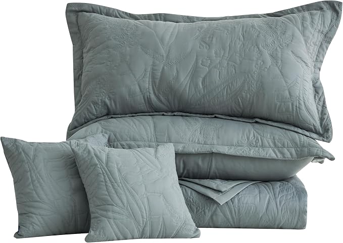 HZ & HY Oversized King Bedspreads, 5-Piece Quilt Set, Lightweight Reversible - Image 9