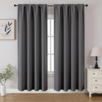 CUCRAF Light Grey Blackout Curtains 72 inch Length 2 Panels Set, Rod Pocket by CUCRAF
