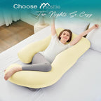 Cooling Pregnancy Pillows for Sleeping, Light Yellow | Sasttie Maternity Pillow - Image 7