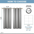 Diraysid Light Grey Grommet Blackout Curtains - Image 3