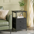 Fixwal Night Stand with Charging Station, 2 Fabric Drawers, 2 AC outlets & 2 - Image 6
