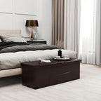 Giantex 43 Inches Folding Storage Ottoman Bench, Upholstered PU Leather Storage - Image 4