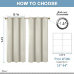 Diraysid Light Beige Grommet Blackout Curtains - Image 3