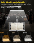 Glocusent Rechargeable Music Stand Light, 11.2” Wide Piano Light | 57 LED Clip - Image 3