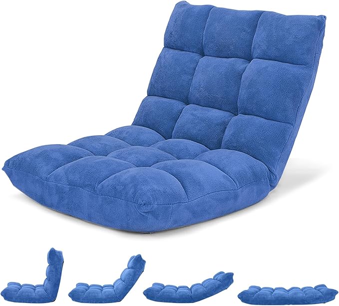 Giantex Floor Chair with Back Support, 14 Adjustable Position, Padded Sleeper by Giantex