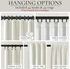 Cute Blackout Curtains 60 Inches Extra Wide Linen 96 Inch Length - Image 4