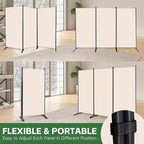 3 Panel Folding Room Divider, Sturdy Frame Freestanding Wall Divider | - Image 4