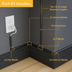 D-Line 157in Cord Hider Kit, Patented Cable Cover, Hide Wires on Wall, Channel - Image 2