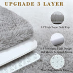 6x9 Shag Area Rug for Living Room, Light Grey Soft Plush Fluffy Carpet | - Image 4