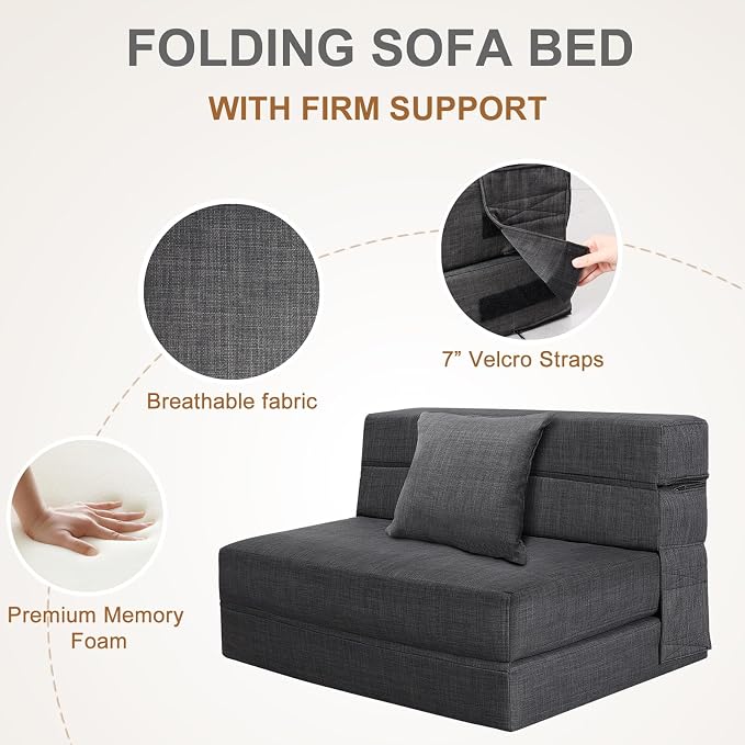 Nigoone Fold Sofa Bed Couch Twin Size - Image 8
